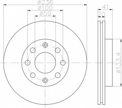 HELLA PAGID 8dd355111341 -  Тормозной диск